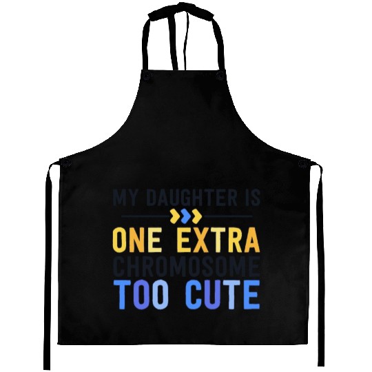 Family Down Syndrome Awareness for Dad Mom Extra Aprons