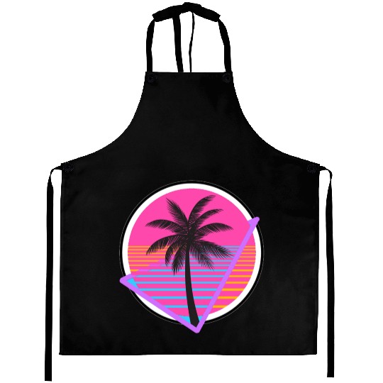 Neon Sunset Palm Tree Aprons