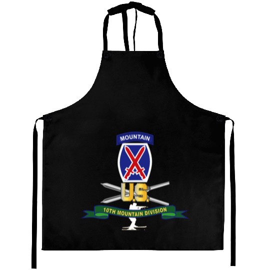 Army 10th Mountain Division SSI w Ski Branch Ribbo Aprons