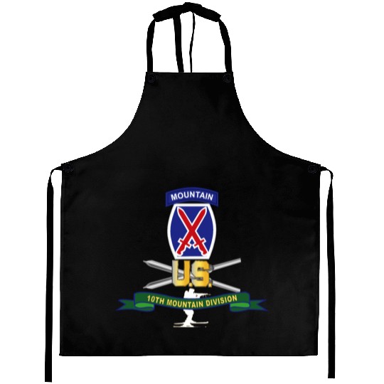 Army 10th Mountain Division SSI w Ski Branch Ribbo Aprons