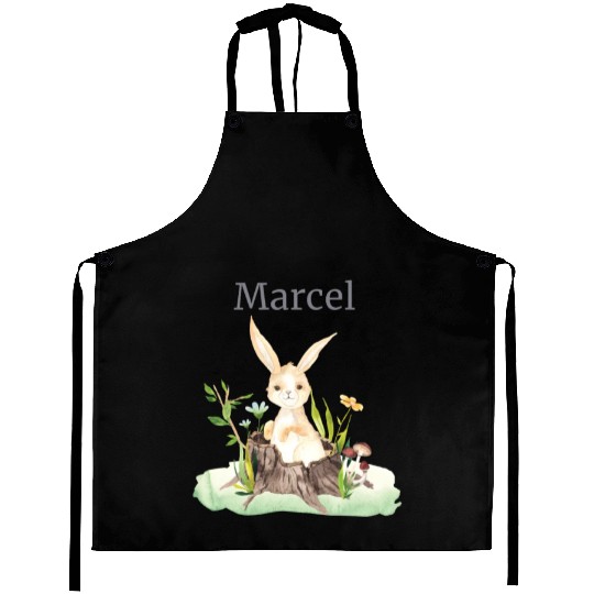 Waldtier Reh Hase Hedgehog Flowers Name Marcel Aprons