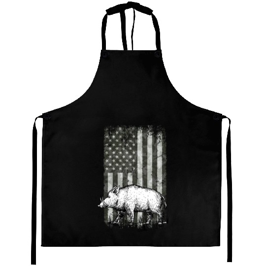 Patriotic Wild Boar Hunting Season For Hog Aprons