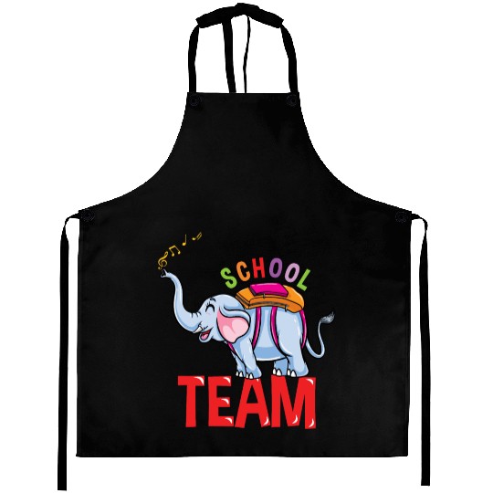 Back To School Elephant School Team Aprons