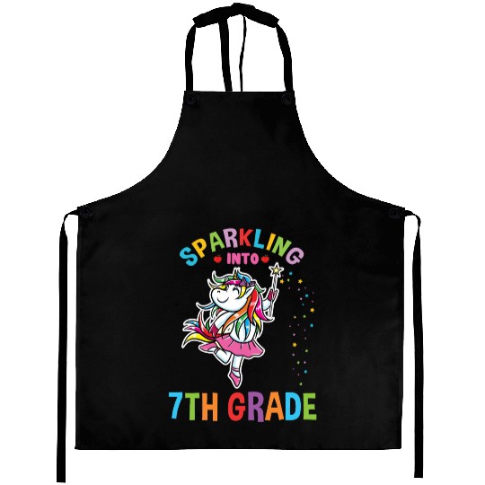 Sparkling Into 7th Grade Back To School Aprons