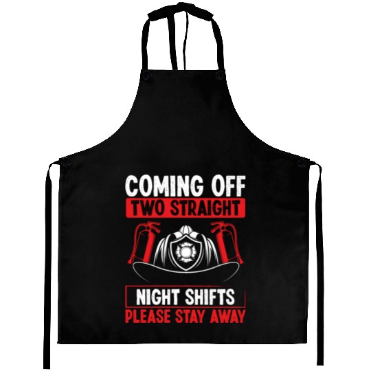 Night Shift Firefighter Two Straight Shift Firemen Aprons