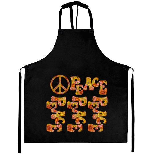 Psychedelic groovy Peace Aprons