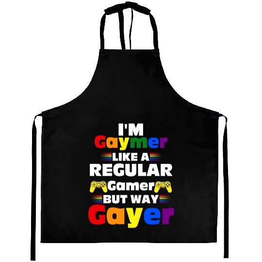 Funny Gaymer Gay Gamer Gayer - Pride Rainbow LGBT Aprons