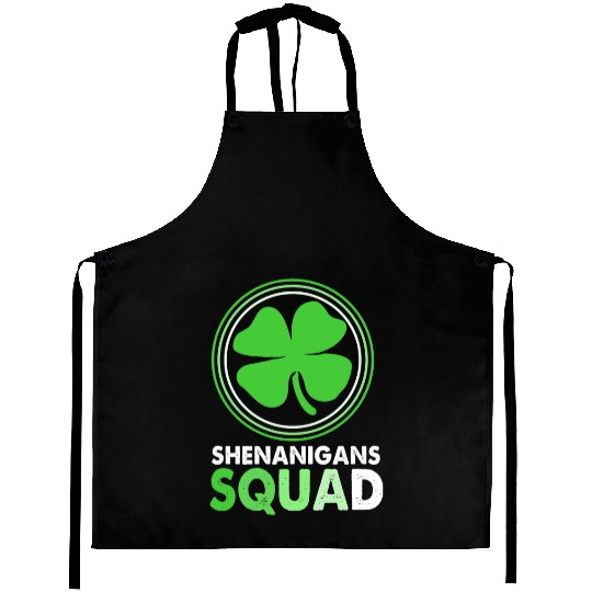 St Patrick Day Clover Shenanigans Squad Aprons