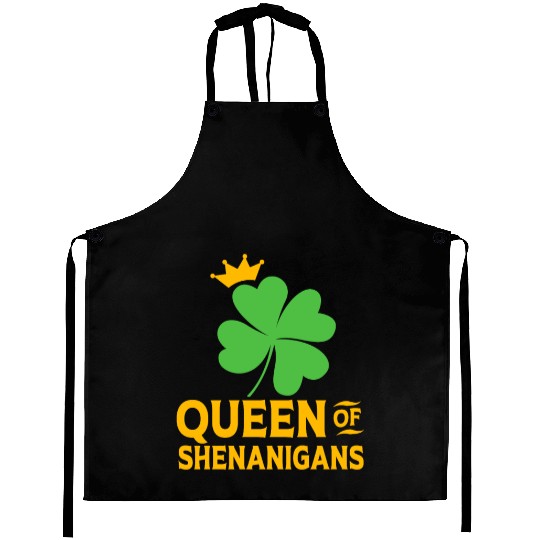 St Patrick Queen Of Shenanigans For Women Aprons