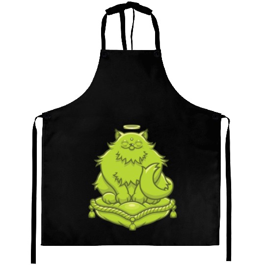 Green Buddha Cat Aprons