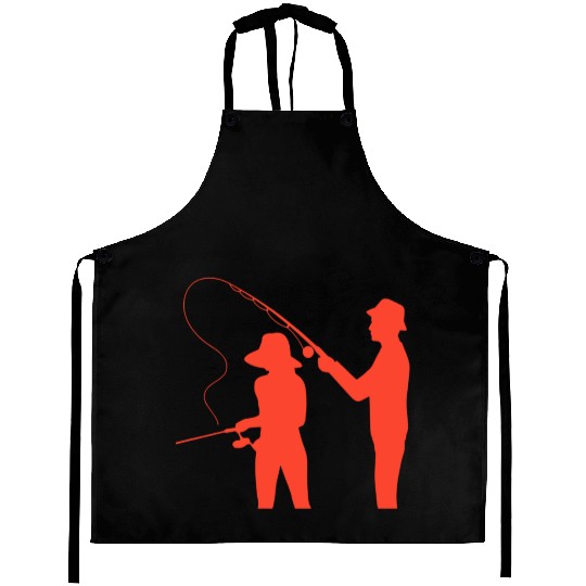 couple fisching dad daughter friends relax lovers Aprons