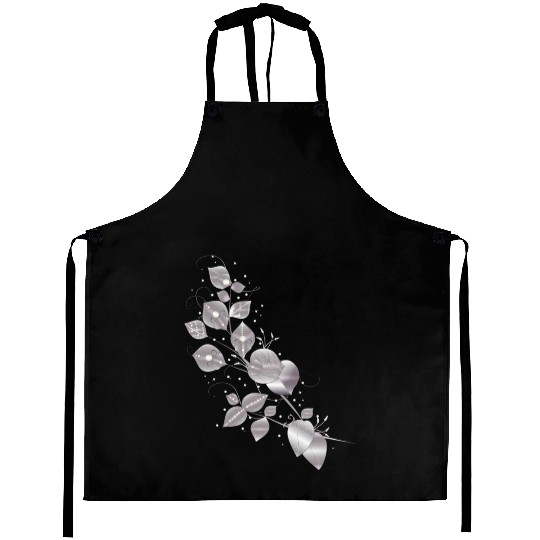 noble leaf tendril in metallic silver look Aprons