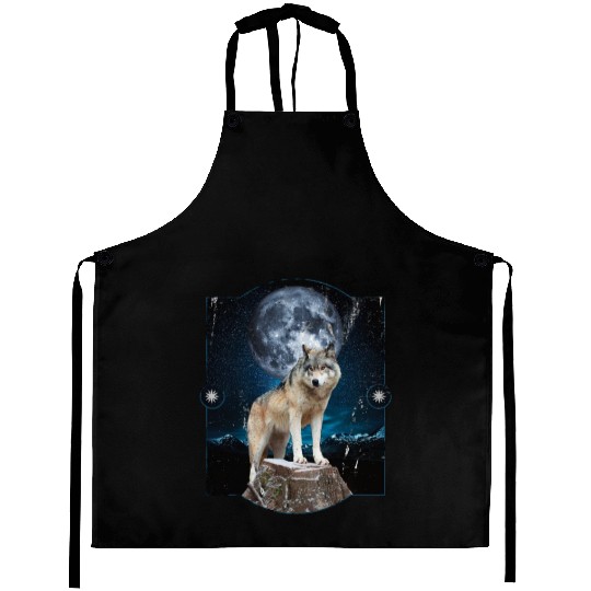 Wolf Moon Forest Wolves Nature Nature Liever Full Aprons