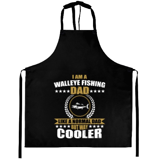 Walleye Fishing Dad For Men Aprons