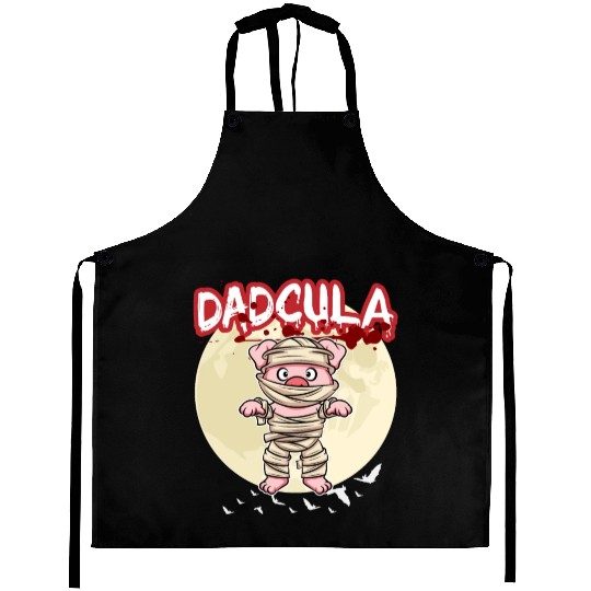 Dadcula Dracula Vampire Dad Funny Halloween Party Aprons