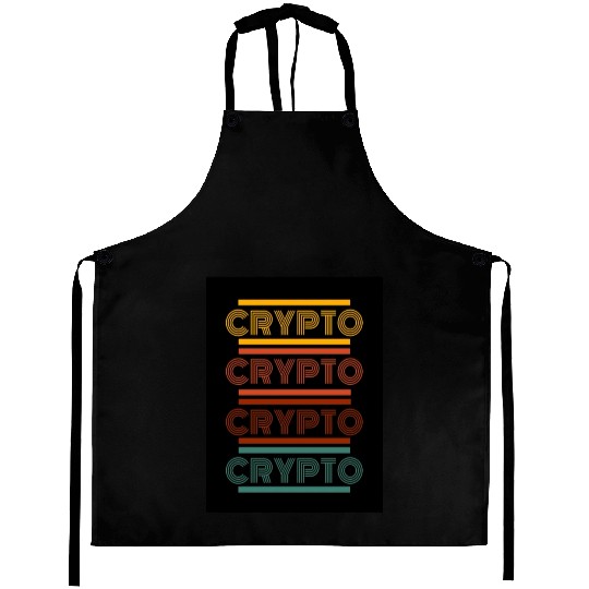 Retro Crypto Poster Aprons
