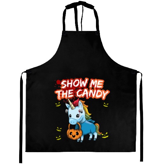 Show Me The Candy Halloween Costume Trick Or Treat Aprons
