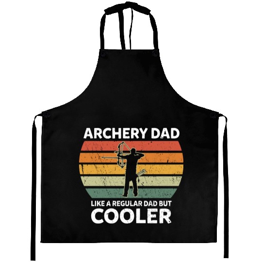 Retro Archery Dad Like A Regular Dad But Cooler Aprons