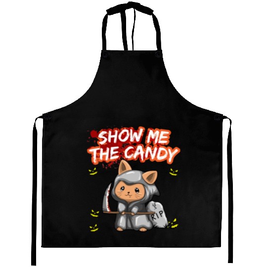 Show Me The Candy Halloween Costume Trick Or Treat Aprons