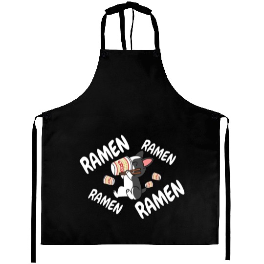 Boston Terrier Instant Ramen Noodles Aprons