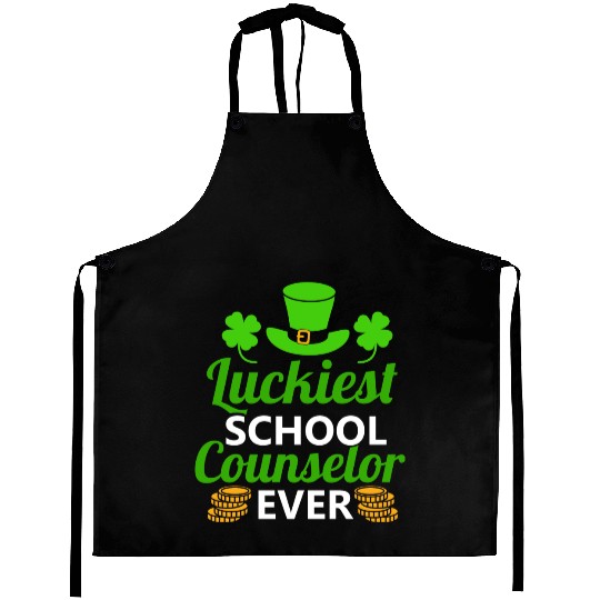 Luckiest School Counselor Ever St. Patrick's Day Aprons