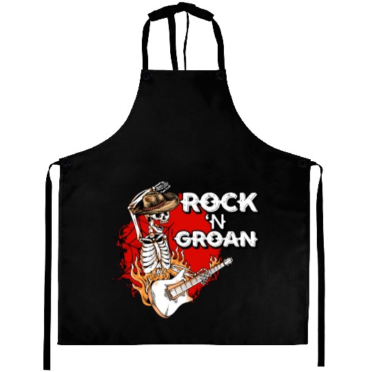 Halloween Cowboy Skeleton Rocker Hand Rock Aprons