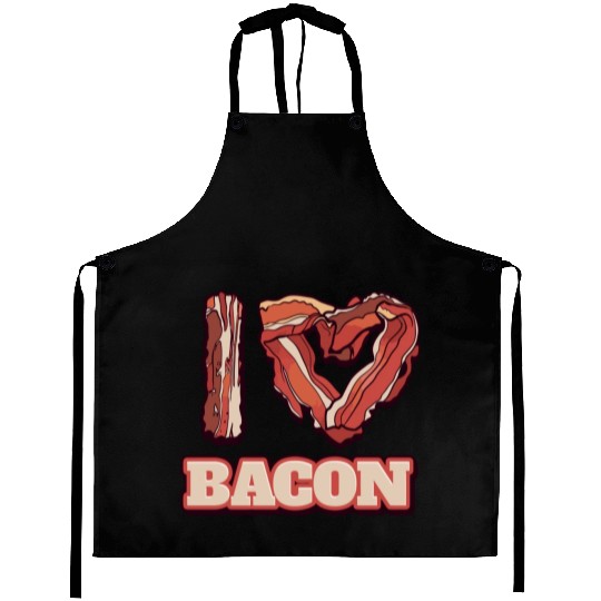 I Love Bacon Themed Words Funny American Meal Aprons