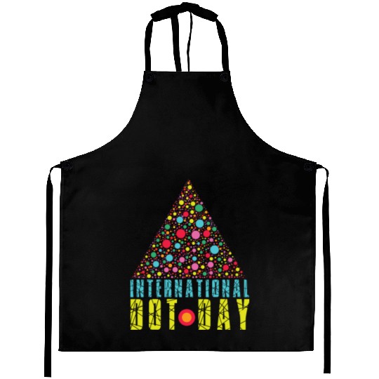 Colorful Triangle Pattern International Dot Day Aprons