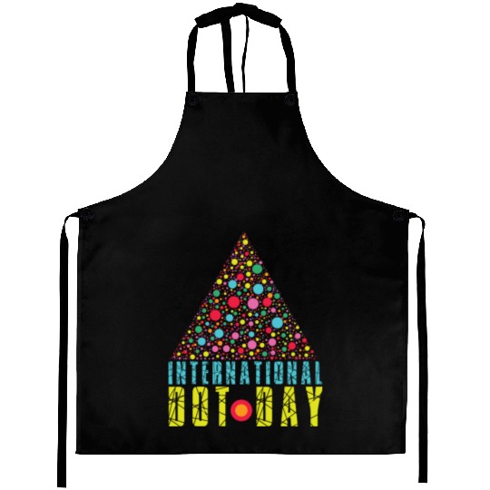 Colorful Triangle Pattern International Dot Day Aprons