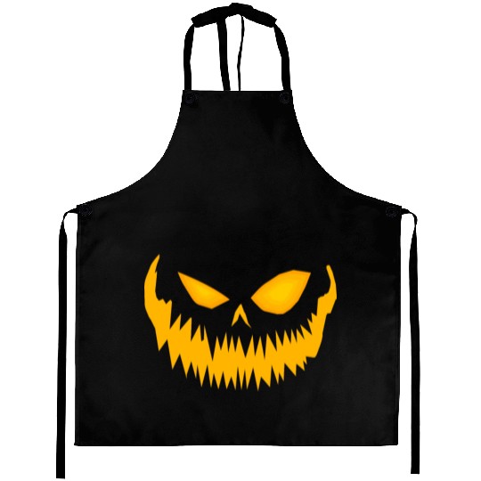 Jack O Lantern Spooky Pumpkin Face Halloween Aprons