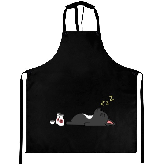 French Bulldog Sake Drunk Aprons