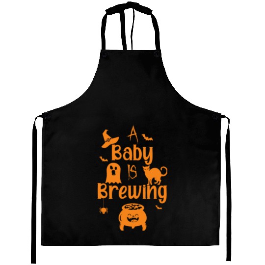 A Baby Is Brewing Maternity Halloween Women Funny Aprons