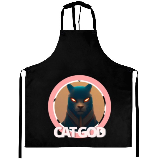 Samurai Cat God Aprons