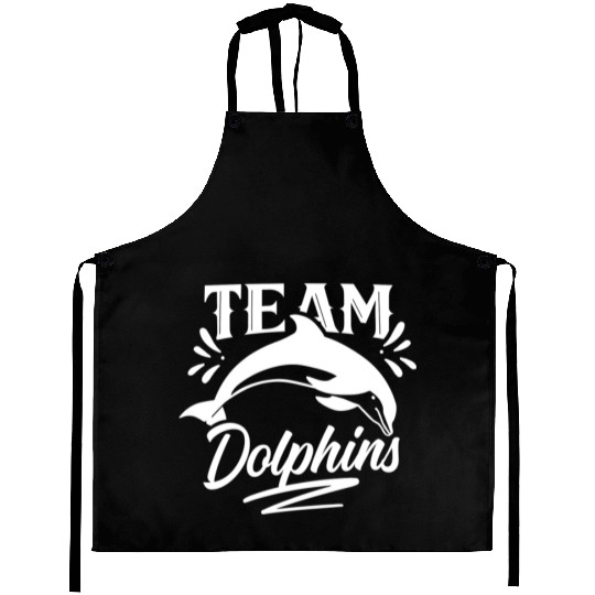 Team Dolphins Dolphin Lover Girls Cute Aprons