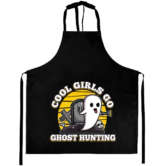 Cool girls go ghost hunting Aprons