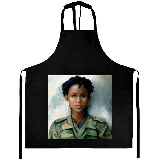 Beautiful US army combat medic painting Aprons