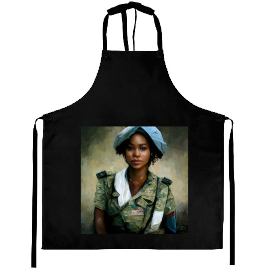Beautiful US army combat medic painting Aprons
