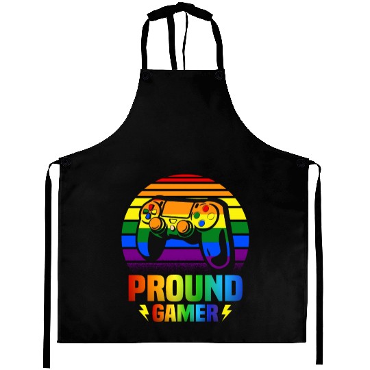 Pround Gamer Gay Pride Rainbow LGBT Aprons