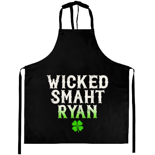 Wicked Smaht Ryan Clan Boston Irish Slang Aprons