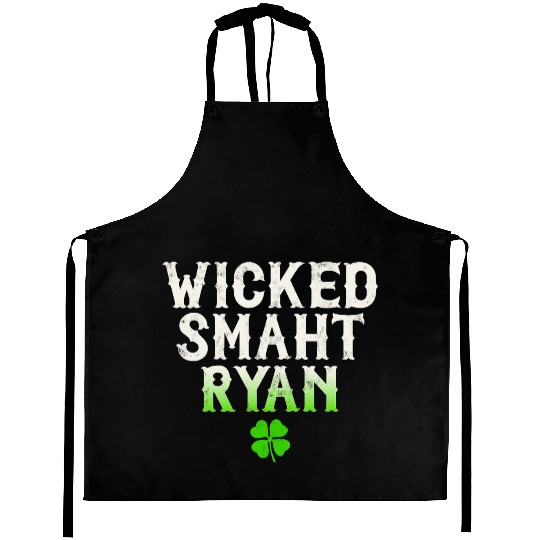 Wicked Smaht Ryan Clan Boston Irish Slang Aprons