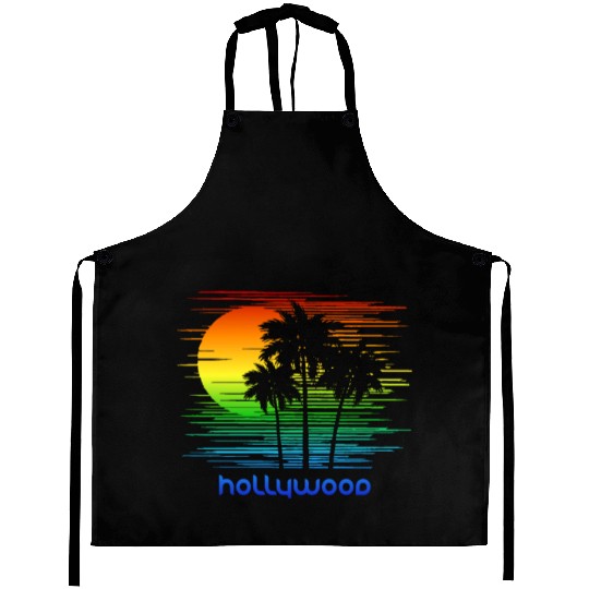 Hollywood California LGBTQ Rainbow Flag Pride Aprons