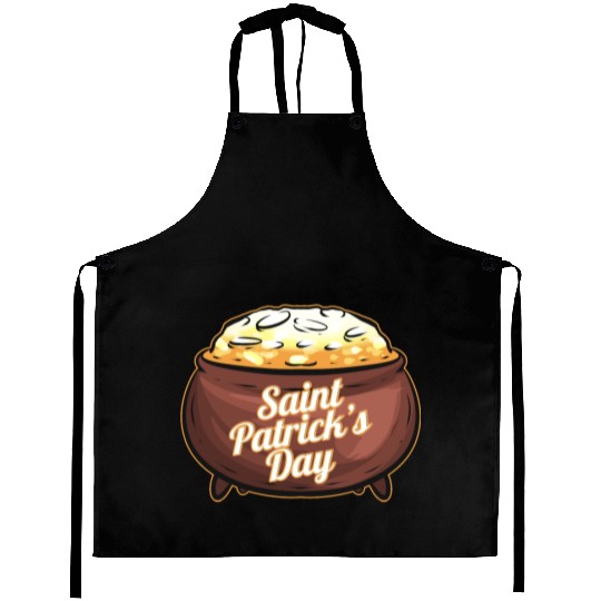 Pot Of Gold For St. Patricks Day Aprons