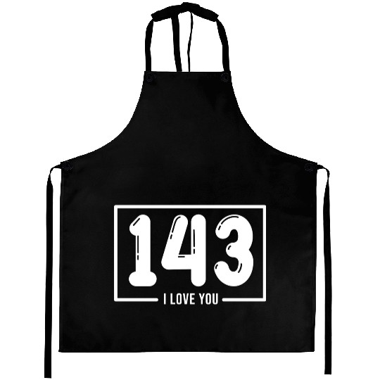 143 I LOVE YOU Aprons