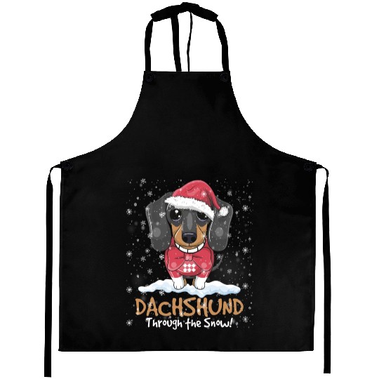 Dachshund Through The Snow Aprons