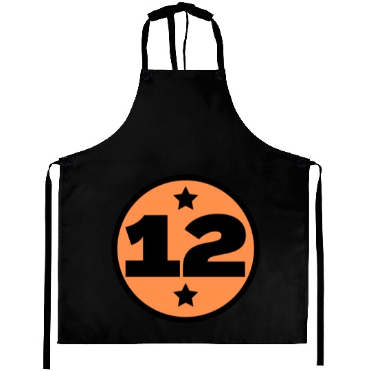 12 Circle Orange Black Birthday Age Aprons