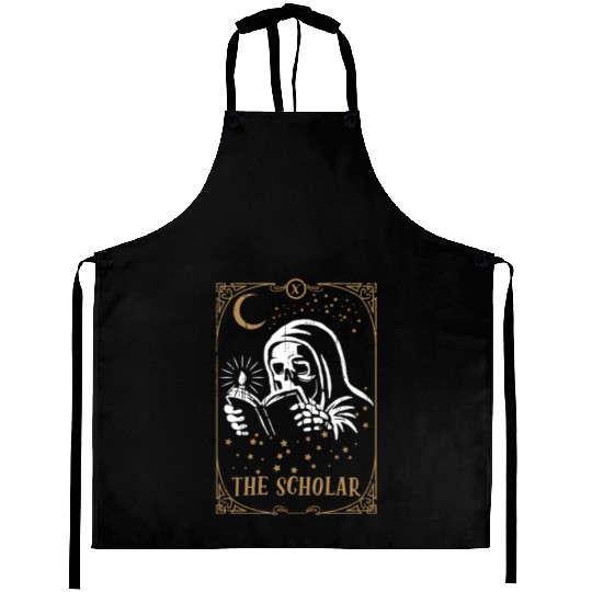Skeleton Scholar Tarot Card Occult Club Gothic Aprons