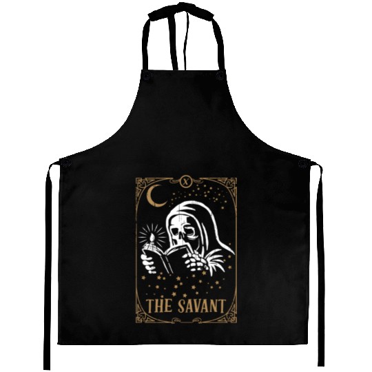 Skeleton Savant Tarot Card Occult Club Gothic Aprons