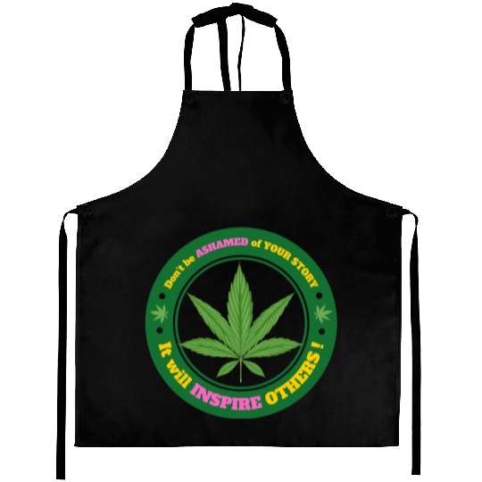 Drug Addiction Recovery AA Sober Sobriety Cannabis Aprons