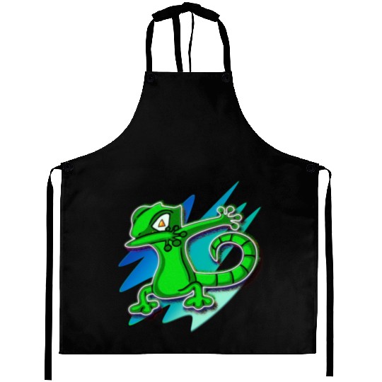 Dabbing Gecko - Jack O Lantern Eyes Aprons
