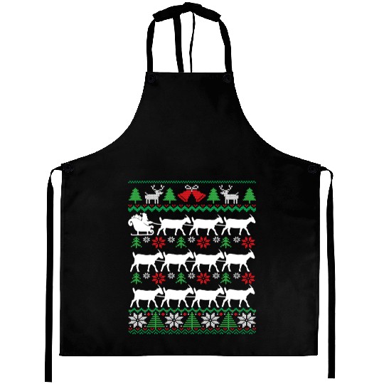 Funny Goat Farmer Ugly Christmas Aprons